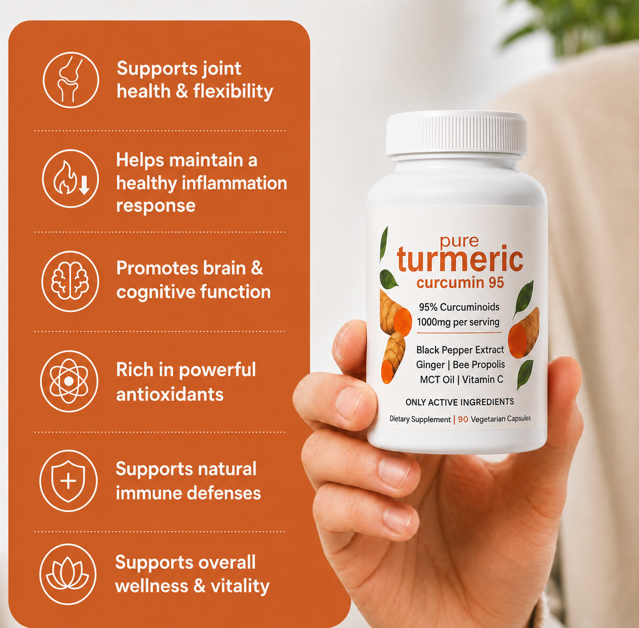 Turmeric Curcumin - 1000mg Capsules